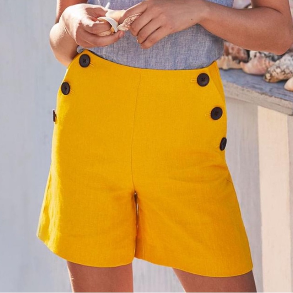 Boden Falmouth Linen Shorts Tuscan Sun Size L
